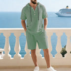 Men's Premium Summer Two-Piece Set | Casual Short-Sleeve Shirt + Shorts